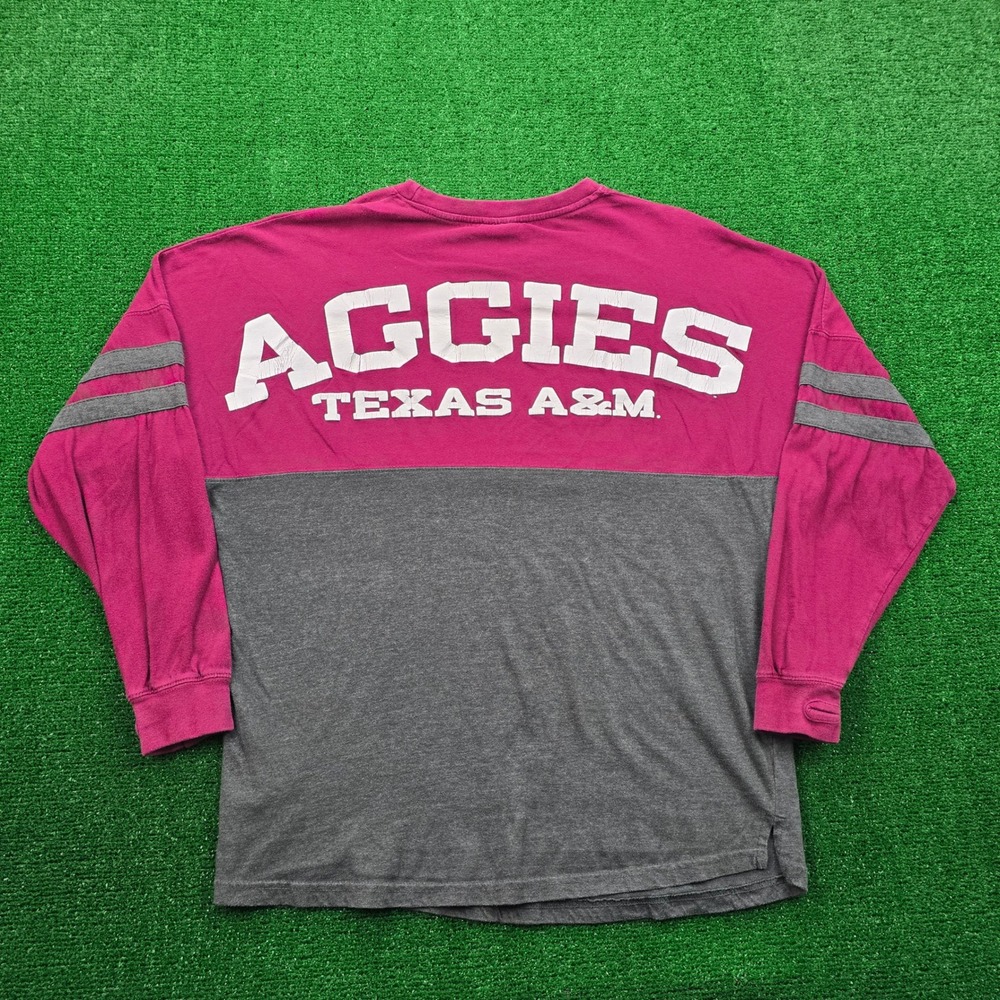 Texas A&M Aggies Spirit Jersey Unisex Medium Maroon Gray‎ Long Sleeve NCAA